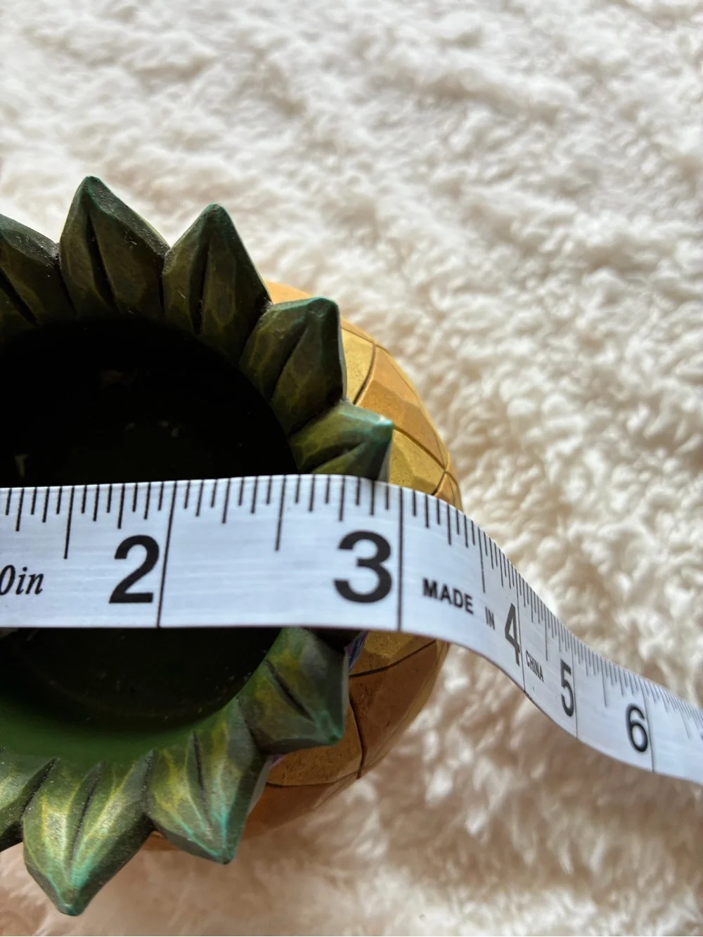 Jim Shore Yellow & Green Pineapple Accent tea light or small pillar candle.